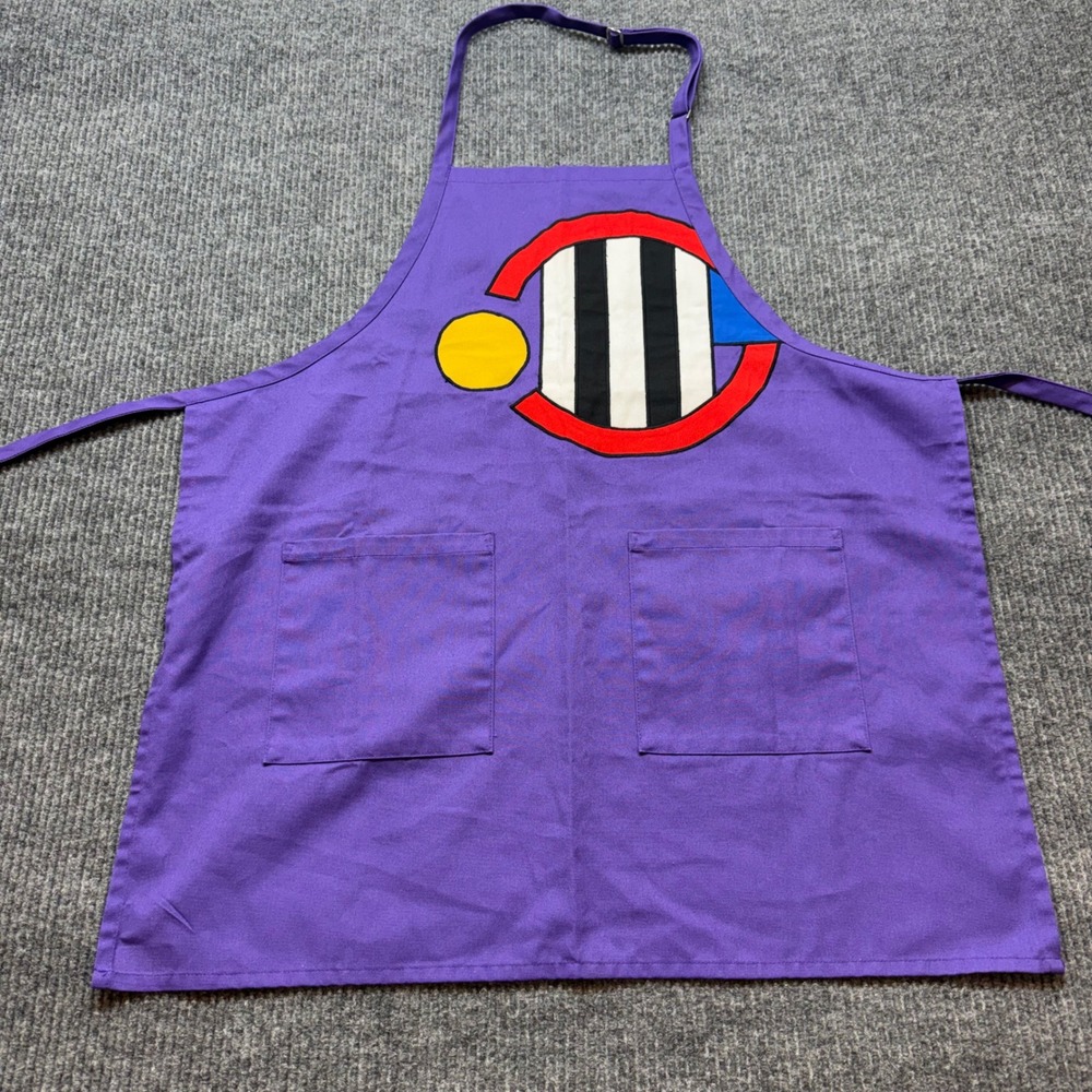 D.V. Resort Purple Graphic Apron Adjustable Neck Two Pockets Cotton Blend 1/96